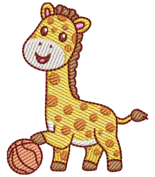 Matriz de Bordado Girafa Basquete